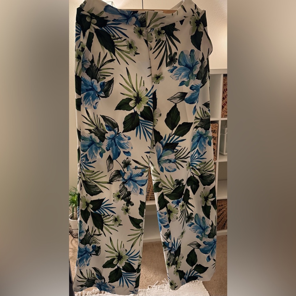 Banana Republic Wide Leg Colorful Floral Pants